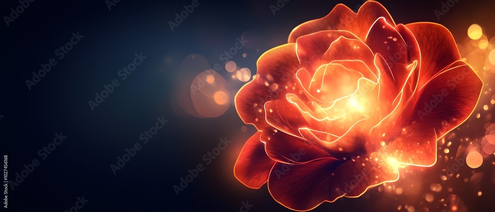 Aufkleber vibrant flower with soft glow and bokeh background