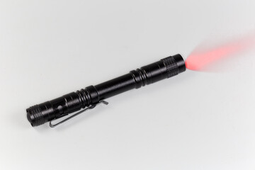 Pocket tactical electric LED mini flashlight with red light