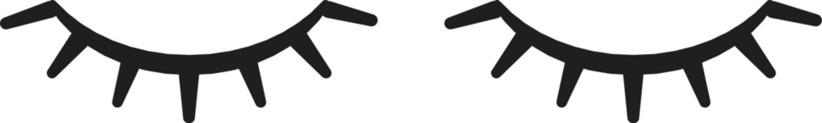 Two black eyelash illustrations feature a playful and artistic design ideal for beauty related themes cosmetics branding or creative projects.