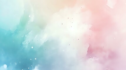 Soft pastel abstract background with flowing watercolor textures, subtle gradients, and delicate splashes of light pinks, blues, and greens