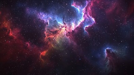 Cosmic Nebula: Vibrant Interstellar Cloud of Gas and Dust