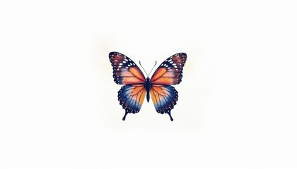 Watercolor butterfly isolated on white background, hand drawing, painting AI Generate