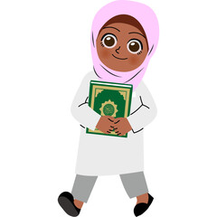Muslim Girl Holding Quran