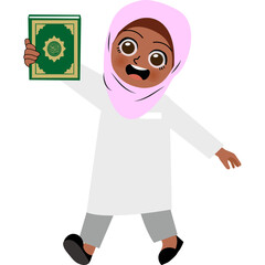 Muslim Girl Holding Quran