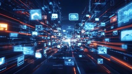 Fototapeta premium AI Powered Real Time Social Media Content Optimization for Tailored Marketing Campaigns