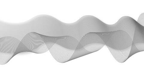 grey wavy lines and particles. Seamless curve flowing dynamic. Blending wave design isolated on black. pattern, Vector illustration. Abstract wavy lines background. Line art background