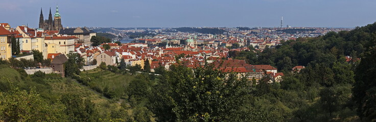 Obraz premium View of Prague from the hill Petrin in Prague,Czech republic,Europe 