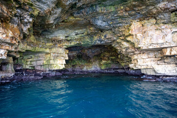 Cave located below the edge of the town of Polignano in Italy