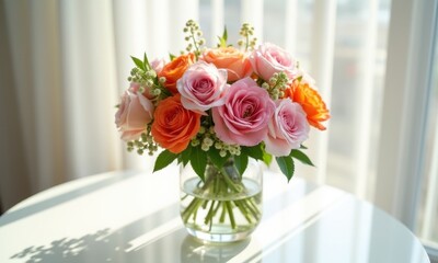 Photograph of a flower bouquet in natural lighting.