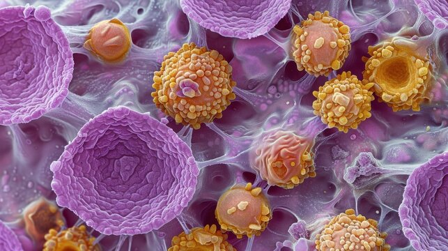Sarcoma Cells: Developing in connective tissues like bones and muscles, these aggressive, spindle-shaped cells can spread quickly to various body parts.
