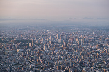 Obraz premium Sapporo Skyline from Mount Moiwa