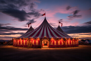 photo of a circus tent, circus tent, circus