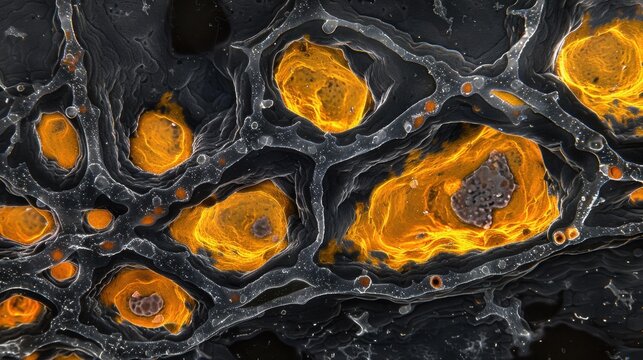 Pancreatic Adenocarcinoma Cells: Located in the exocrine pancreas, these cells form glands and exhibit aggressive behavior, often spreading to the liver and lungs.
