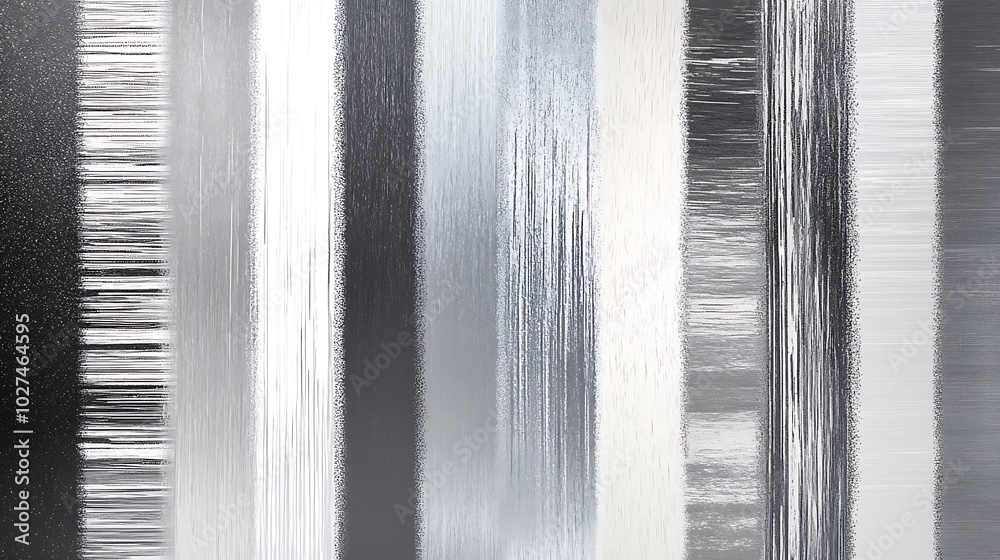 Poster abstract black, white, and gray vertical lines with soft blurred edges.