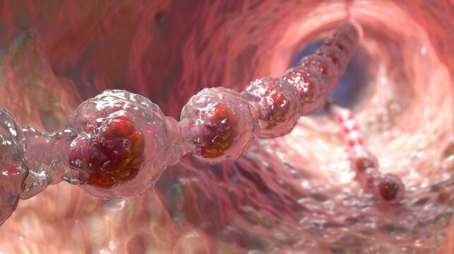Streptococcus pyogenes: A gram-positive, chain-forming bacterium linked to infections from mild pharyngitis to serious conditions like necrotizing fasciitis.
