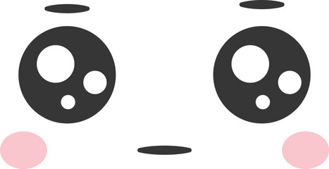 This playful illustration features large cartoon eyes with bubbles and rosy cheeks creating a whimsical and charming expression suitable for various designs.