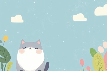 Fototapeta premium Cat seen sitting outdoors 