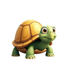 Fototapeta premium 3d cartoon animated turtle isolated on transparent background