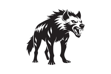 Fierce Hyena Silhouette Vector – High-Quality Printable Graphic for Merchandise & Décor