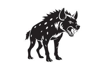 Fierce Hyena Silhouette Vector – High-Quality Printable Graphic for Merchandise & Décor