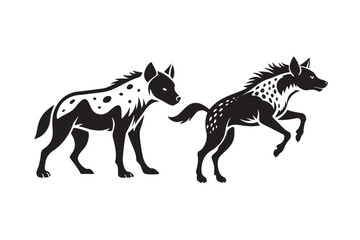 Fierce Hyena Silhouette Vector – High-Quality Printable Graphic for Merchandise & Décor