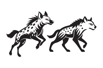 Fierce Hyena Silhouette Vector – High-Quality Printable Graphic for Merchandise & Décor