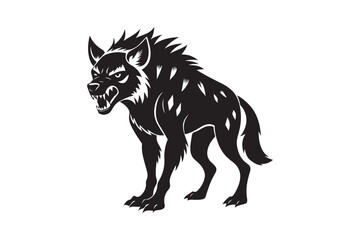 Fierce Hyena Silhouette Vector – High-Quality Printable Graphic for Merchandise & Décor