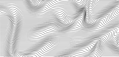 Wavy Black and White Line Pattern