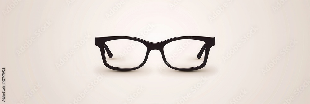 Poster black eyeglasses displayed prominently on a neutral background, highlighting their sleek design and 