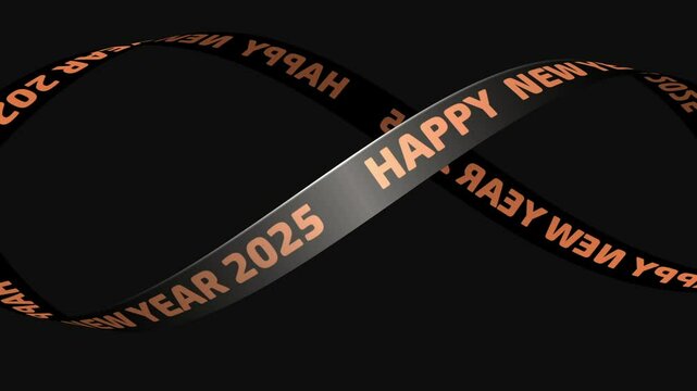Happy New Year 2025 Cylinder Text Animation
