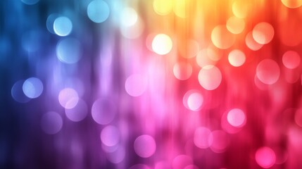 Fototapeta premium A mesmerizing image displaying a vivid spectrum of bokeh lights ranging from blue to red, merging into each other, creating a magical ambiance of colorful blur.