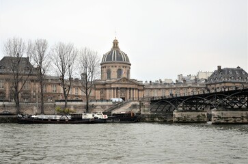 Paris, France 03.24.2017: Seine River banks in autumn