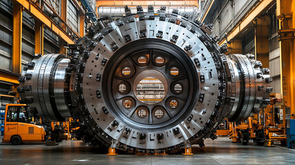 Heavy Machinery Plant: A factory specializing in the production of heavy industrial equipment, with massive machines being assembled. Forklifts and cranes are seen moving large parts,