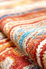 Fototapeta premium A Vintage Persian Carpet With Intricate Patterns, Aged Over Fifty Years Without Cleaning