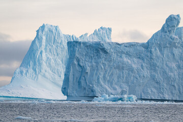 Antarctica view. Seascape and landscape of Antarctica. Glaciers and Southern Ocean.