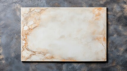 Fototapeta premium Square marble tile on gray wall, elegant & polished stone surface for interior design & home decor