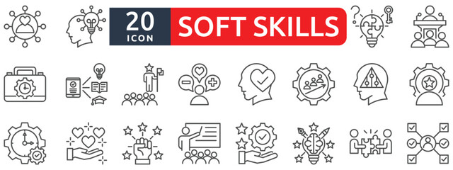 Soft skills icon set