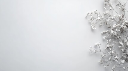 White flower bouquet on gray background, simple and elegant floral arrangement for wedding or event decor