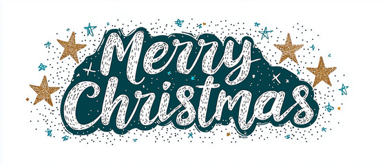 Merry Christmas is festive design featuring stars and playful font, perfect for holiday celebrations and decorations. This cheerful artwork brings joy and warmth to season