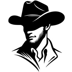 Cowboy portrait silhouette