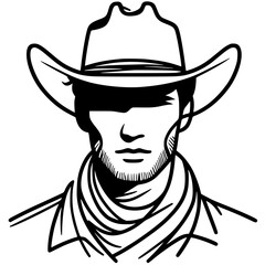 Cowboy portrait silhouette