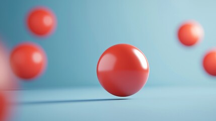Naklejka premium a rubber ball bouncing in different directions, representing unpredictability and dynamism