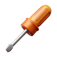 3d plastic Yellow screwdriver isolated on white background. High quality photo