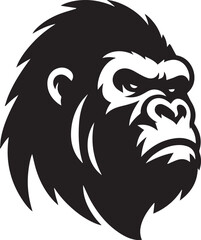 gorilla head silhouette vector