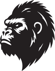 Obraz premium gorilla head silhouette vector