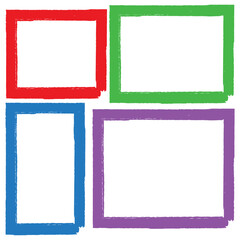 Grunge brush stroke frame set