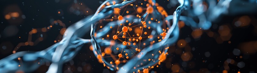Atomic structure breaking apart, shockwaves, 3D illustration