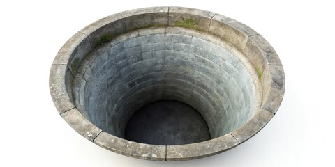 Naklejka premium Concrete water wells silhouette on white background
