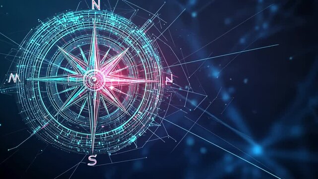 The digital compass: A strategic explorer for businesses, Vision crisis, Mission path, Digital strategy, Market decision, Achievement strategy, Financial stock, Company vision, Goal compass success