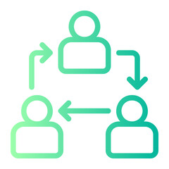 teamwork gradient icon